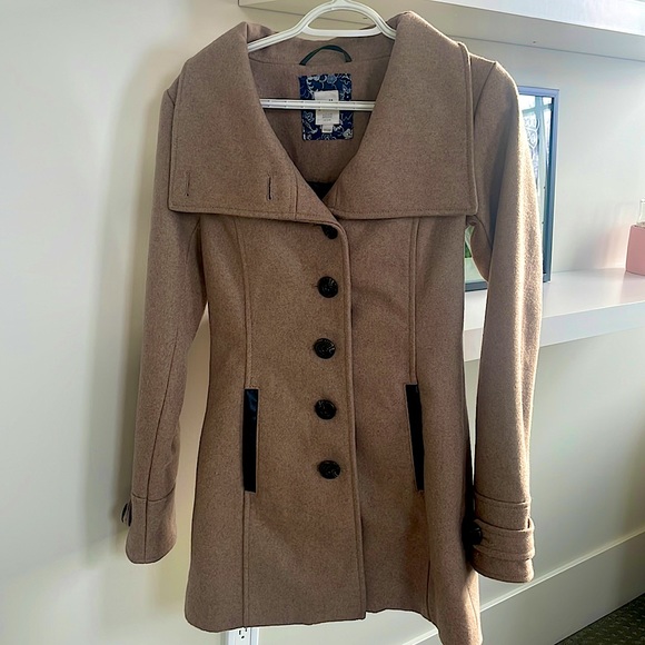 Camel Tan Wool Blend Coat - Picture 1 of 9